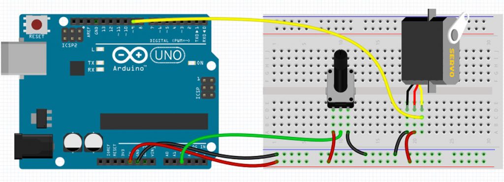 code for servo motor arduino