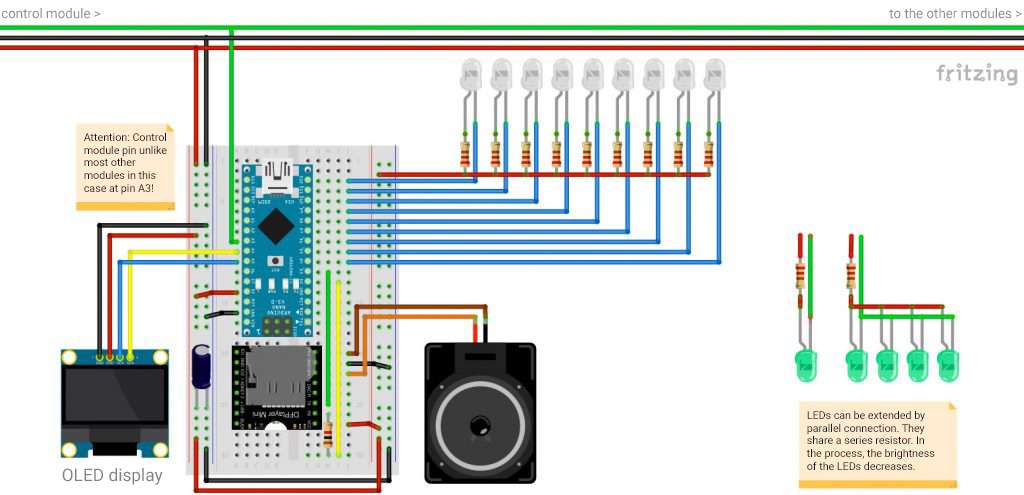 Arduino Train Station RaylFX OLED Wiring Diagram