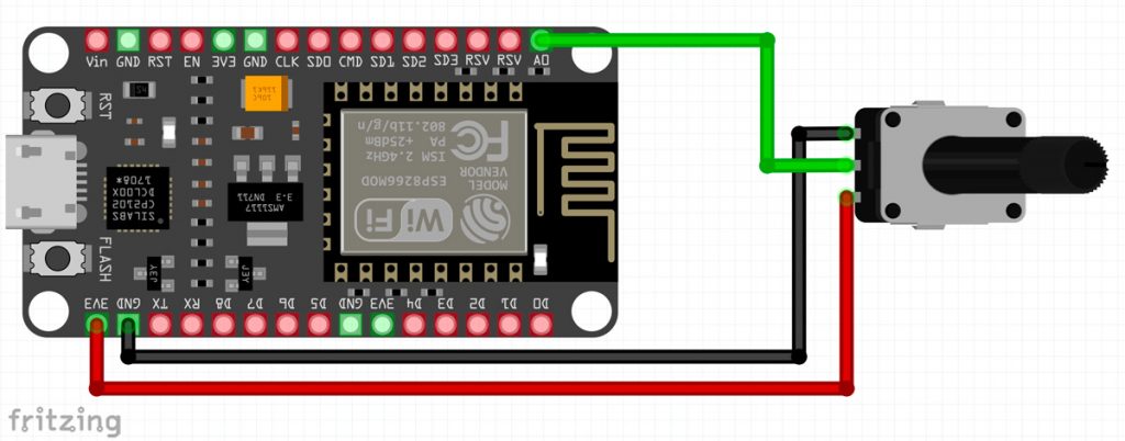 Potentiometer NodeMCU Schaltplan