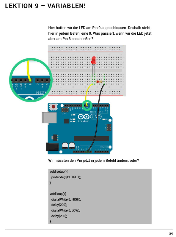 E-Book: Arduino für Anfänger und Anfängerinnen – Beispielseite 1