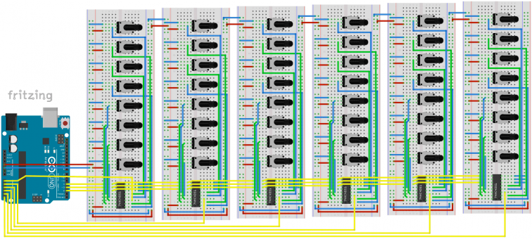 Mit Arduino viele Potentiometer auslesen mit dem 74HC4051
