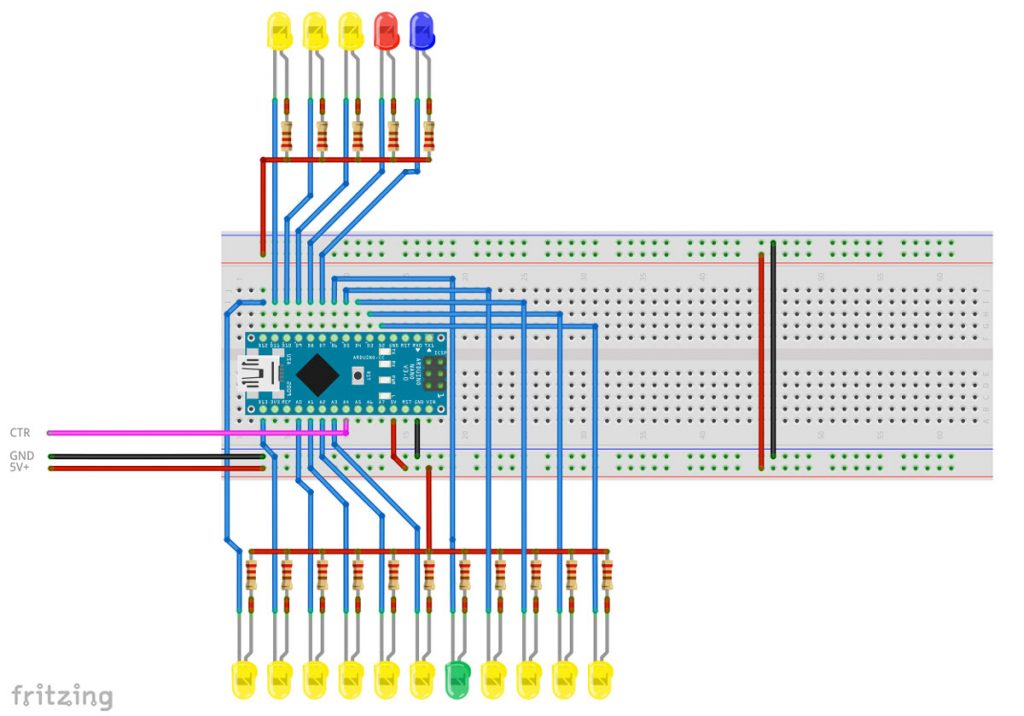 RailFX Siedlung Stadt Dorf Beleuchtung Arduino LED Circuit Schaltplan