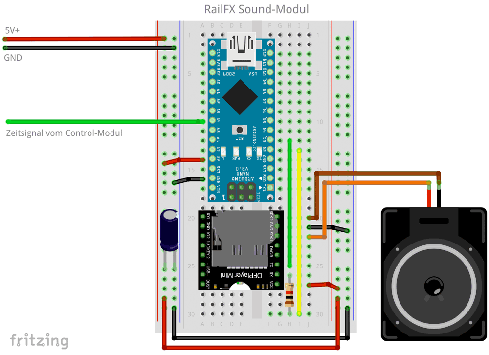 RailFX Arduino Sound Modul MP3 Ton Lautsprecher