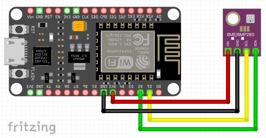 ESP8266 NodeMCU BME280 Schaltplan