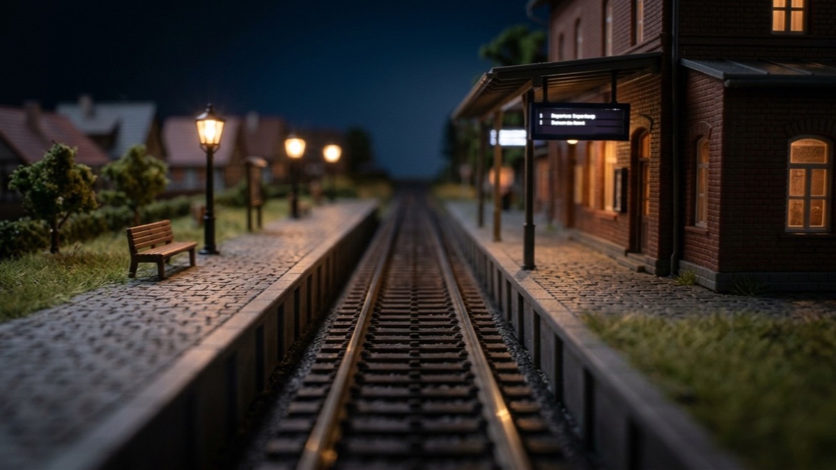 Zugzielanzeiger für die Modellbahn: vier OLED-Displays am ESP32