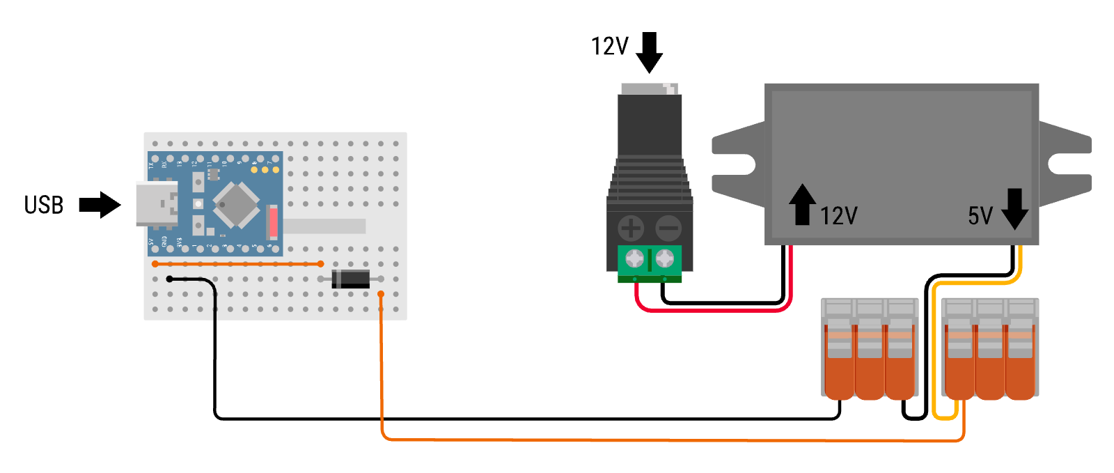 Die Diode zwischen 5-V-Klemme und 5-V-Pin des ESP32